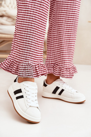 tenisky Tenisky model obuvi Dámske z eko kože biela farba Ravina