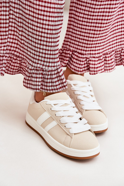 tenisky Tenisky model obuvi Dámske z eko kože béžová Ravina