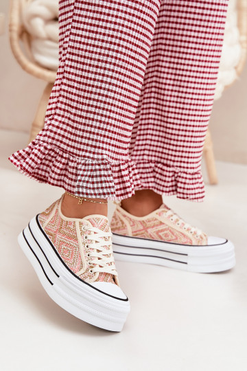 Nízka Bežná obuv s platformou Ružová Melina