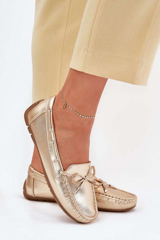 Dámske Eko Kožené Mokasíny zlatej farby Si Passione Dámske Eko Kožené Mokasíny zlatej farby Si Passione