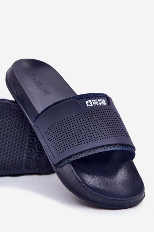Ľahké pánske papuče Big Star NN174696 tmavomodrá