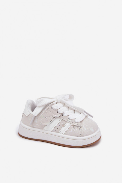 tenisky Tenisky model obuvi deti so srdiečkami biela farba Mirelle