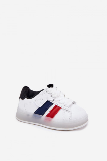 Detské športové topánky model "Sneakers" s trblietavou podrážkou, bielo-čiernej farby "Arielle" 2