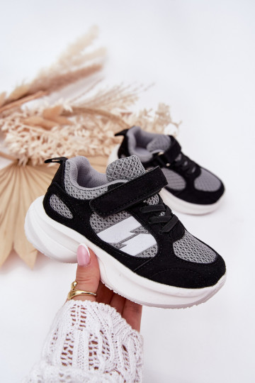 tenisky Tenisky model obuvi deti s lepiacimi spojkami Čierna a-sivá Selinea