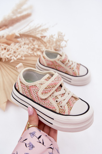 deti bežná obuv s lepiacimi spojkami Ružová Zelina