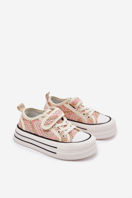 deti bežná obuv s lepiacimi spojkami Ružová Zelina