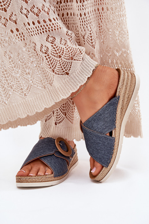 Dámske papuče Zapnuté INedge ozdobiť s prackami Inblu RV000012 Modrá