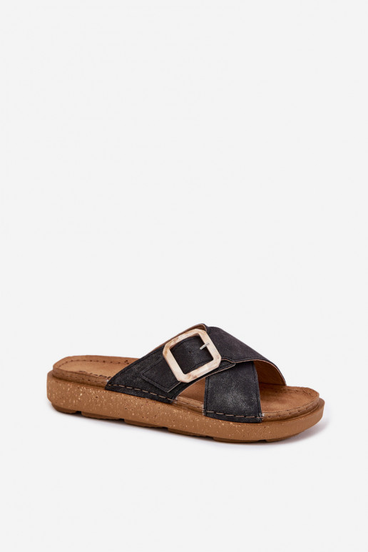 Dámske papuče s prackami Inblu ED000025 čierna Dámske papuče s prackami Inblu ED000025 čierna