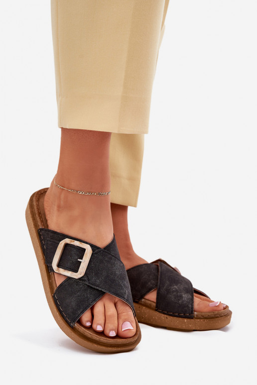 Dámske papuče s prackami Inblu ED000025 čierna Dámske papuče s prackami Inblu ED000025 čierna