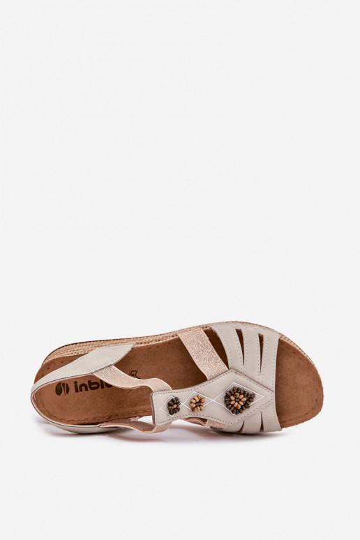 Dámske sandále Zapnuté INedge s krásnymi detailmi Inblu RV000015 slonovina Dámske sandále Zapnuté INedge s krásnymi detailmi Inblu RV000015 slonovina