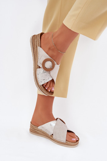 Dámske papuče Zapnuté INedge ozdobiť s prackami Inblu RV000012 slonovina