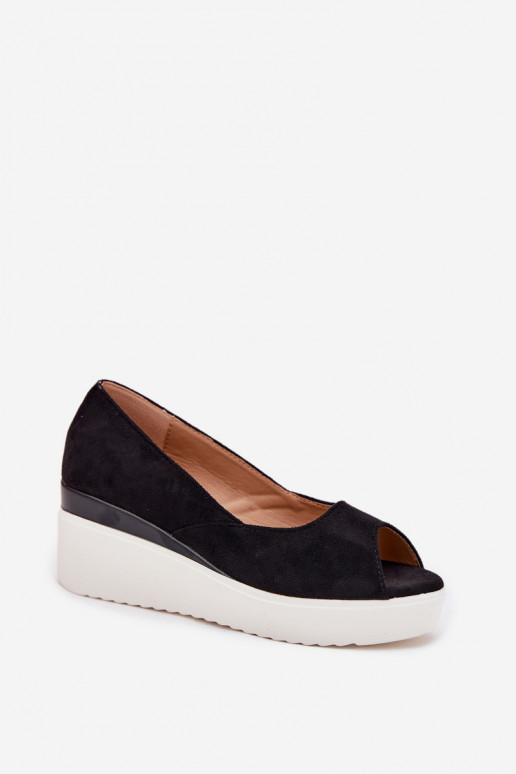 Dámske sandále Zapnuté INedge Z z eko semišuu čierna Velira