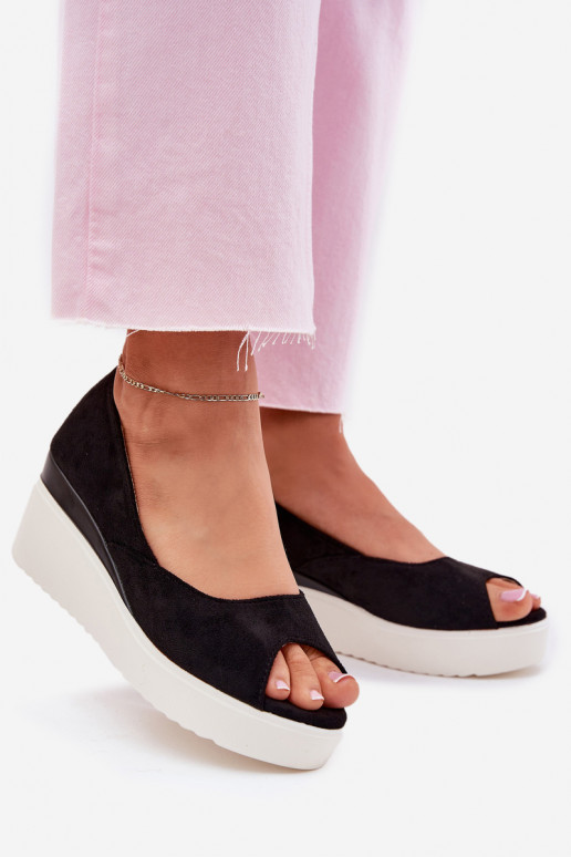 Dámske sandále Zapnuté INedge Z z eko semišuu čierna Velira