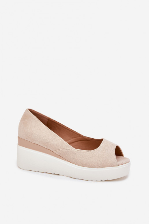 Dámske sandále Zapnuté INedge Z z eko semišuu slonovina Velira