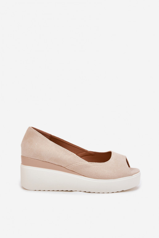 Dámske sandále Zapnuté INedge Z z eko semišuu slonovina Velira