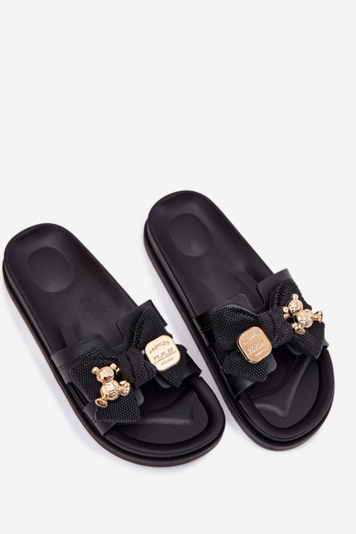 Dámske papuče so stuhami I Złotą Broszką béžová Lynara