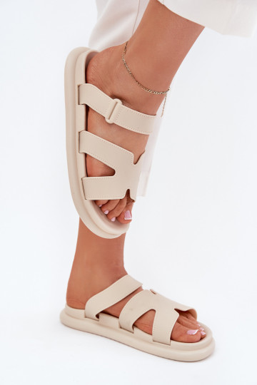 Guma Dámske papuče s popruhmi béžová Tavirae