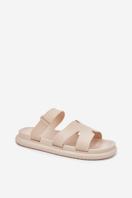 Guma Dámske papuče s popruhmi béžová Tavirae