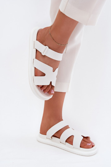 Guma Dámske papuče s popruhmi biela farba Tavirae