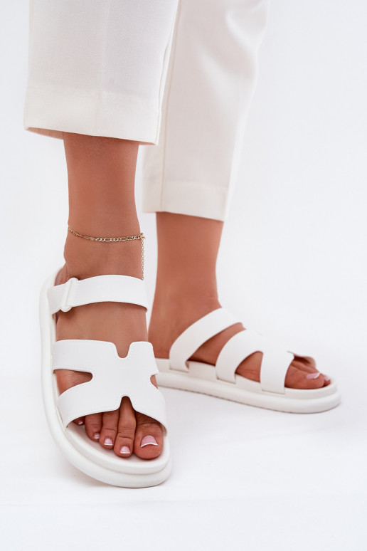 Guma Dámske papuče s popruhmi biela farba Tavirae