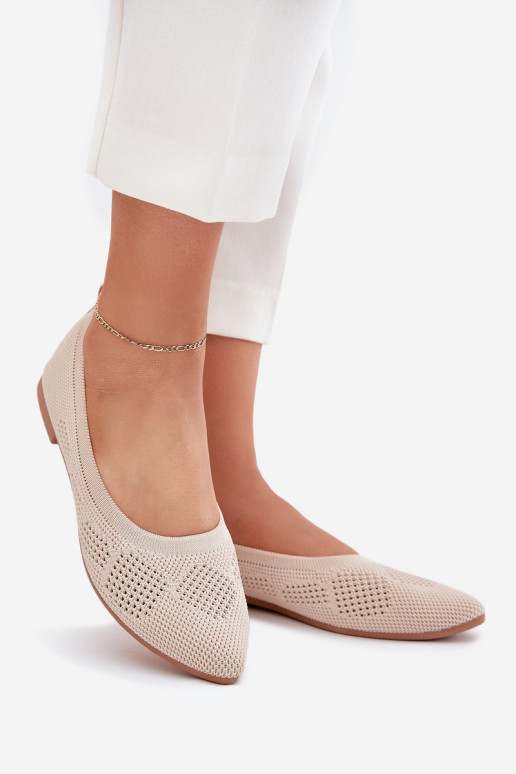 Látkové balerínky Dámske béžová Zelira