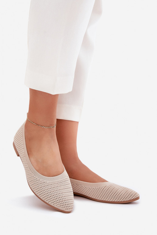 Sieťovina Látkové balerínky Dámske béžová Sarina