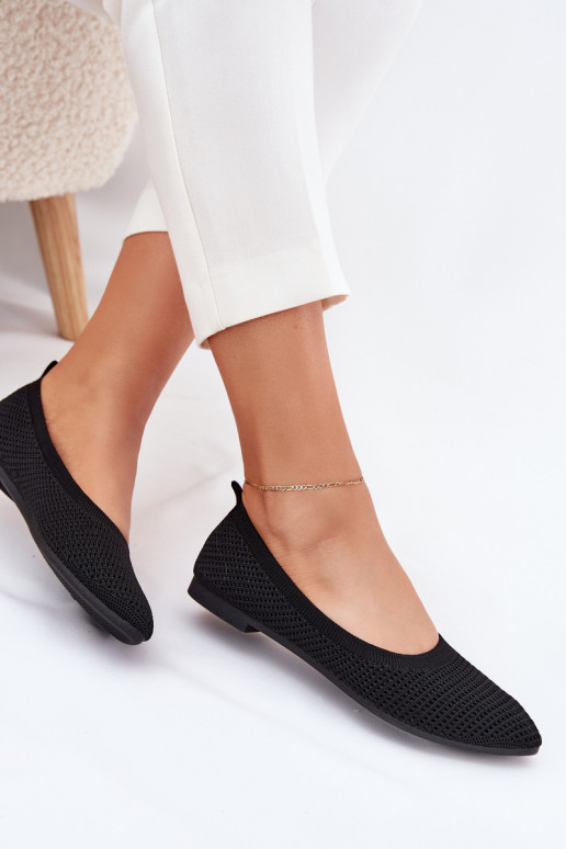 Sieťovina Látkové balerínky Dámske čierna Sarina