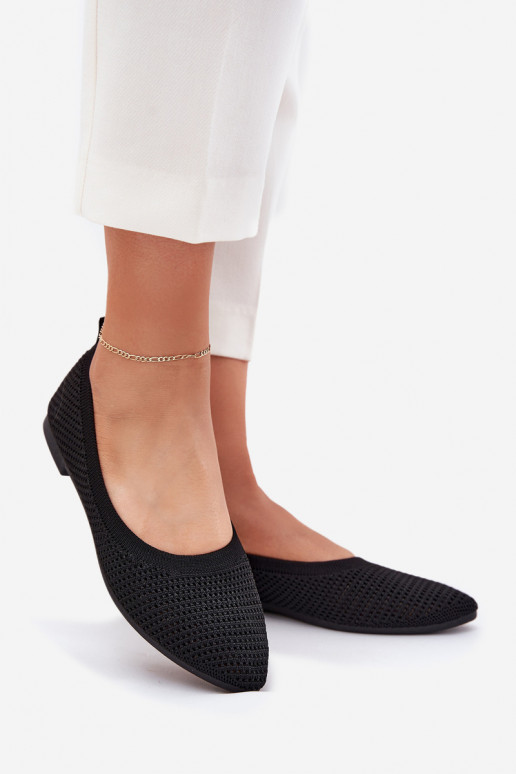 Sieťovina Látkové balerínky Dámske čierna Sarina