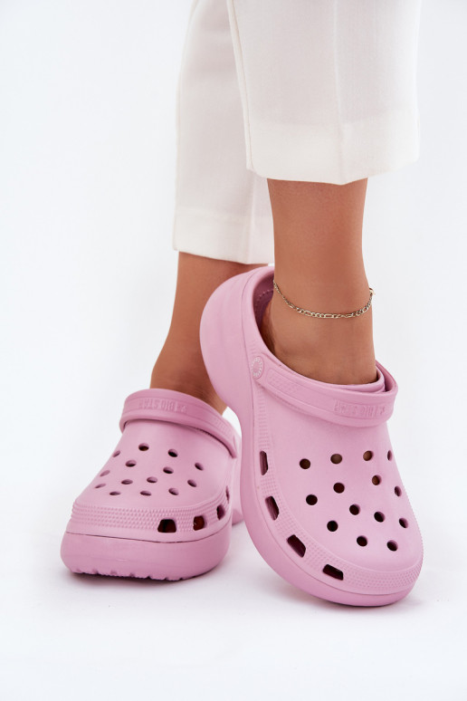 Ľahké papuče Dámske papuče s trendovou masívnou podrážkou Big Star RR274A120 Ružová