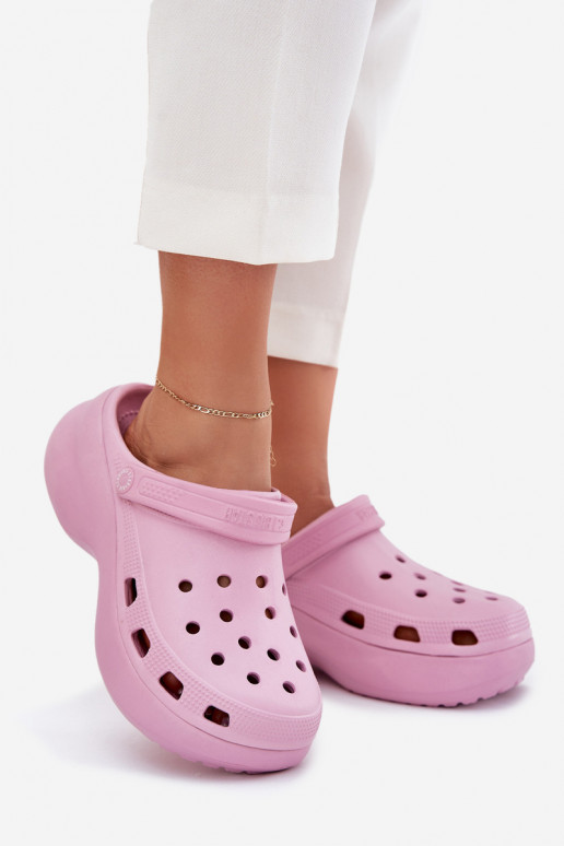 Ľahké papuče Dámske papuče s trendovou masívnou podrážkou Big Star RR274A120 Ružová