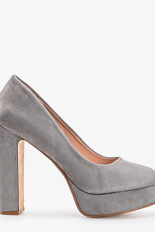 Sivé vysoké podpätky s platformou,...