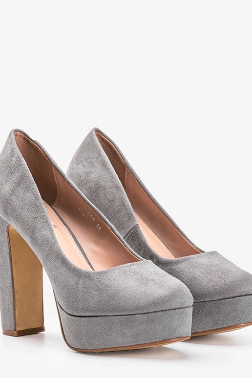 Sivé vysoké podpätky s platformou,...