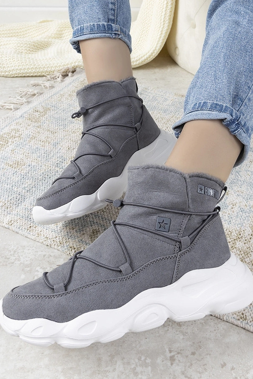Sivé štýlové dámske zimné topánky,...