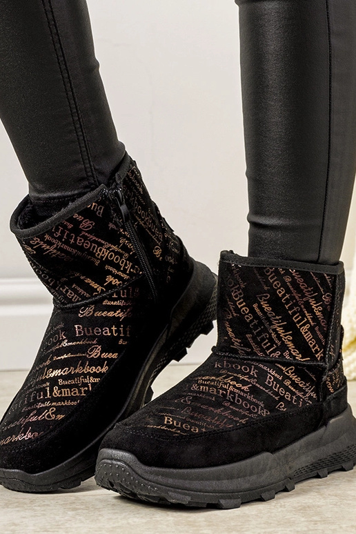 Dámske čierno-zlaté snehule Crescent