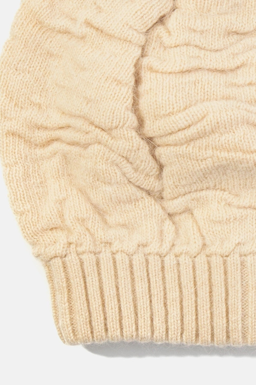 Béžová dámska čiapka s brmbolcom Isis