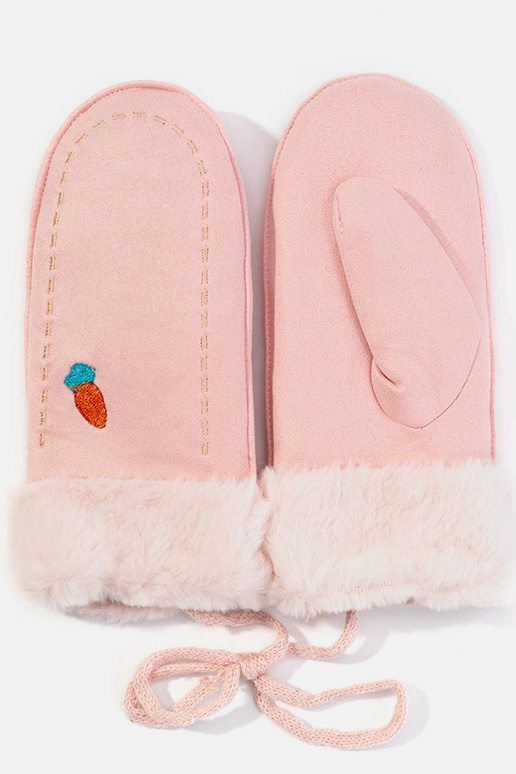 Detské rukavice mrkvovo ružové