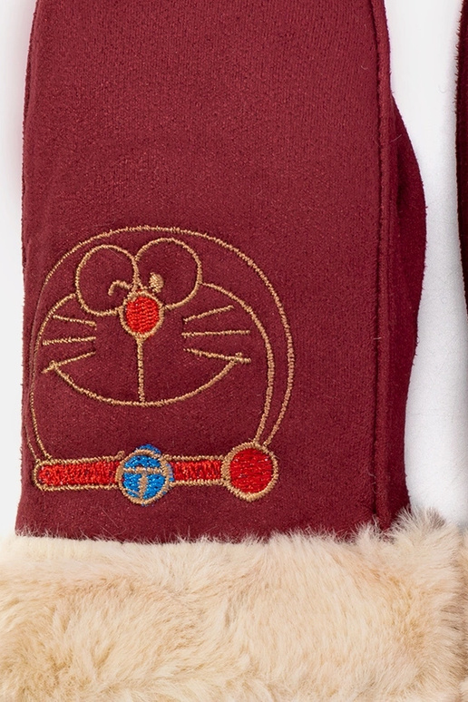 Vínové detské rukavice Kitty