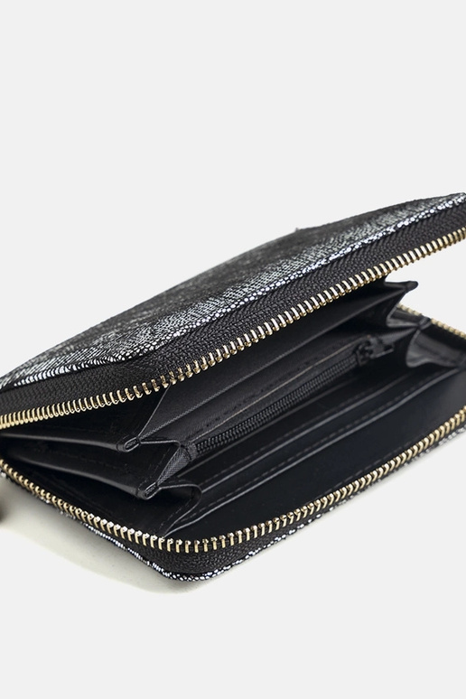 Strieborná lesklá peňaženka Decosta