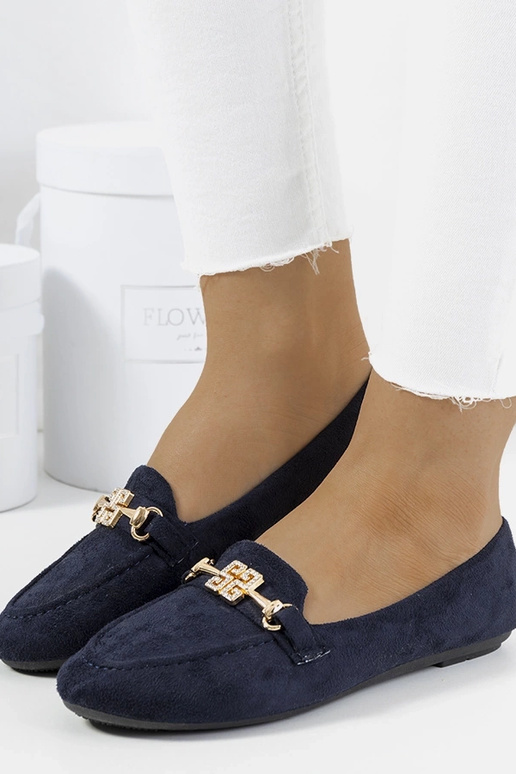 Tmavomodré mokasíny so sponou, „Cardoso"