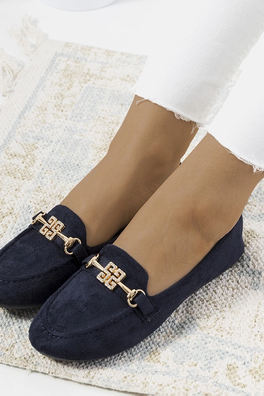 Tmavomodré mokasíny so sponou, „Cardoso"