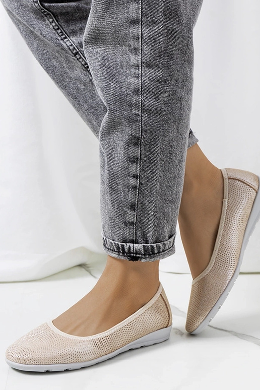 Béžové kožené balerínky Elmas Béžové kožené balerínky Elmas