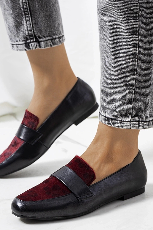 Čierno-bordové dámske topánky Kolk