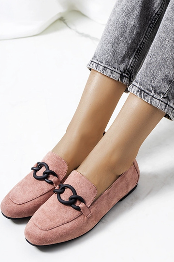 Ružové kožené poltopánky Dante