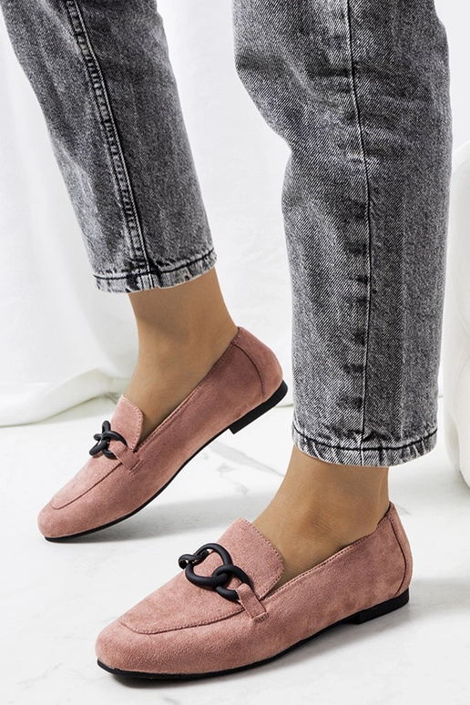 Ružové kožené poltopánky Dante