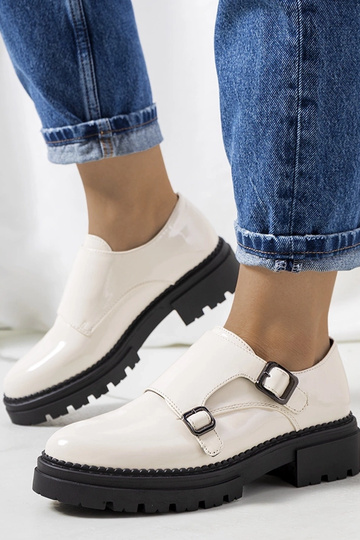 Béžové lakované topánky Valks