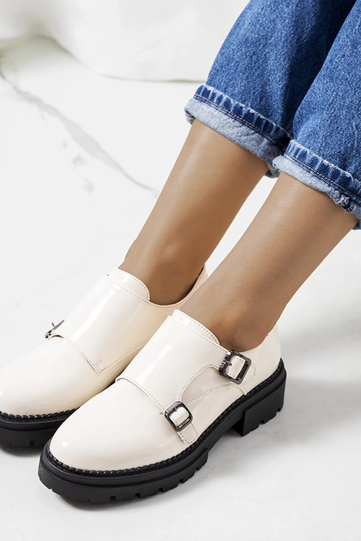 Béžové lakované topánky Valks