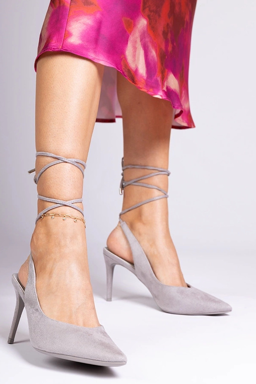 Hakola šedé lodičky s otvorenou špičkou Hakola šedé lodičky s otvorenou špičkou