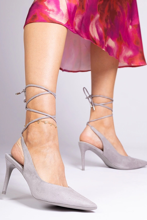 Hakola šedé lodičky s otvorenou špičkou Hakola šedé lodičky s otvorenou špičkou