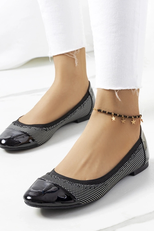 Čierne bodkované balerínky Jonna