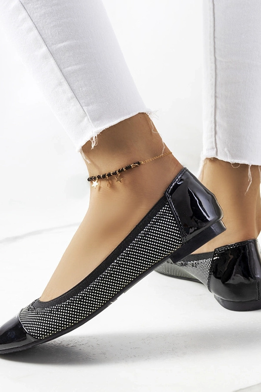 Čierne bodkované balerínky Jonna